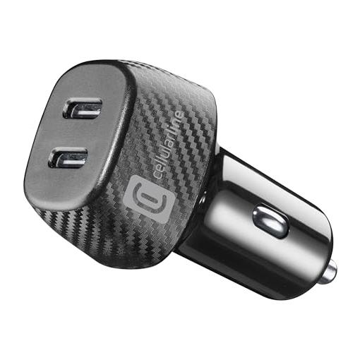 Bild von Cellularline USB Car Charger Multipower Duo 40W USB-Ladegerät (Apple iPhone, iPad, Samsung Galaxy Tab, Google Pixel, Kfz Ladegerät)