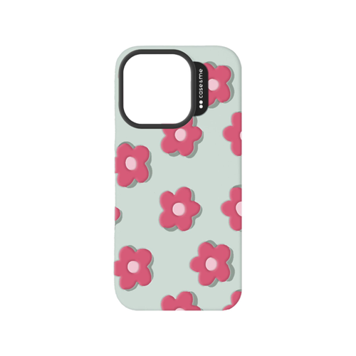 Bild von Cover Jelly für iPhone 15 Pro Max mit geprägtem Muster Fuchsia Blumen