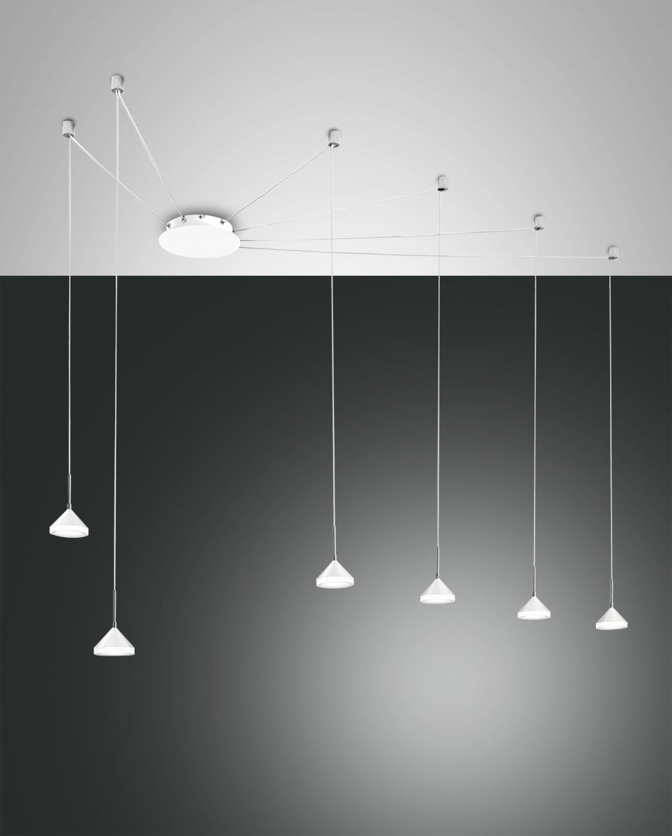 Bild von LED Hängelampe weiß Fabas Luce Isabella 4320lm 6-flg. dimmbar