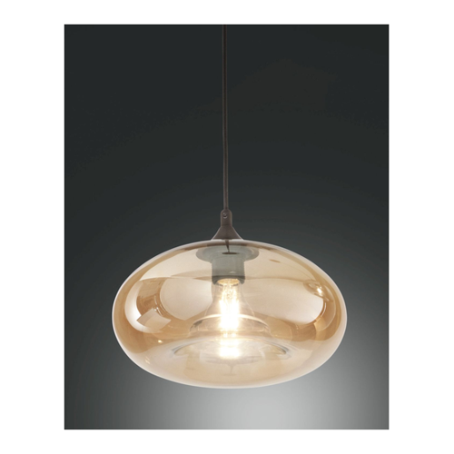 Bild von Fabas Luce Einzelpendel KIT LUCI amber 27cm (ohne Baldachin) 3489-50-125