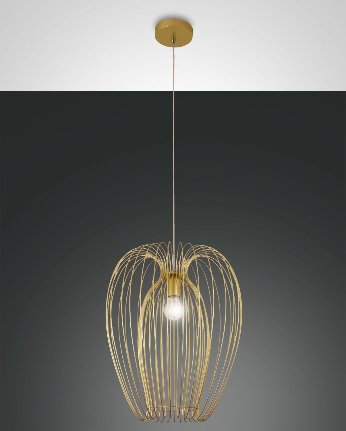Bild von Fabas Luce Pendelleuchte Camp in Gold-matt E27 400mm gold / messing