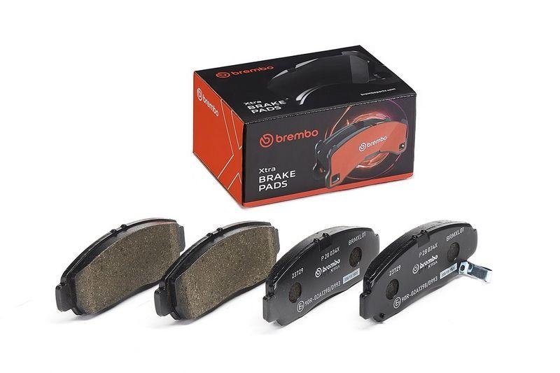 Bild von Bremsbelagsatz, Scheibenbremse BREMBO XTRA LINE Vorne von Brembo (P 28 034X) Bremsbelagsatz Bremsanlage Scheibenbremsbelagsatz, Scheibenbremsbelagsatz, Bremsklötze, Bremsklotz, Beläge,