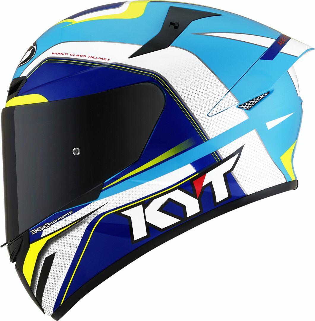Bild von KYT TT Course Grand Prix Helm, weiss-blau, Größe S für Männer