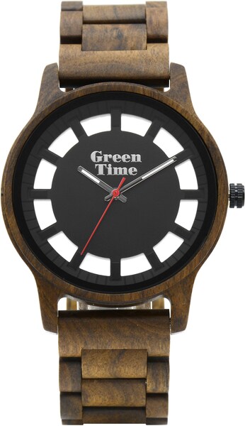 Bild von GreenTime Quarzuhr ZW167A, Armbanduhr, Herrenuhr, Holzuhr, Leuchtzeiger, datum