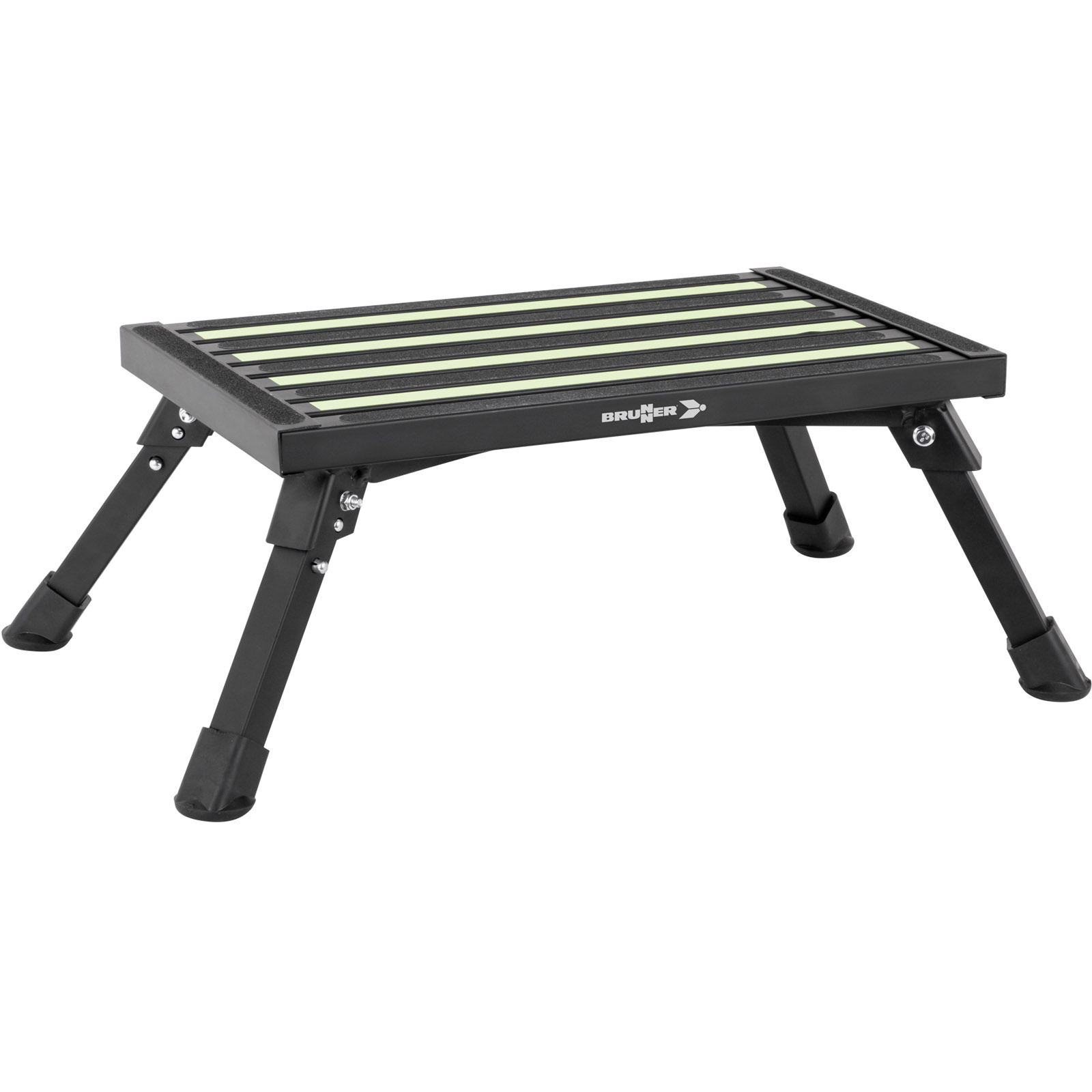Bild von BRUNNER Trittleiter Klapptritt Go Step Black Fluo, Wohnwagen Camping Leiter Tritt Stufe Alu