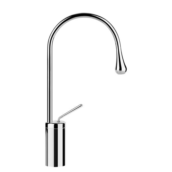 Bild von Gessi Goccia Waschtisch Einhebelmischer hohe Version, mit Auslauf Radius 90 mm, ohne Ablaufgarnitur, Ausladung 174 mm, Auslauf um 360 schwenkbar, 33604, Farbe: Chrom gebürstet