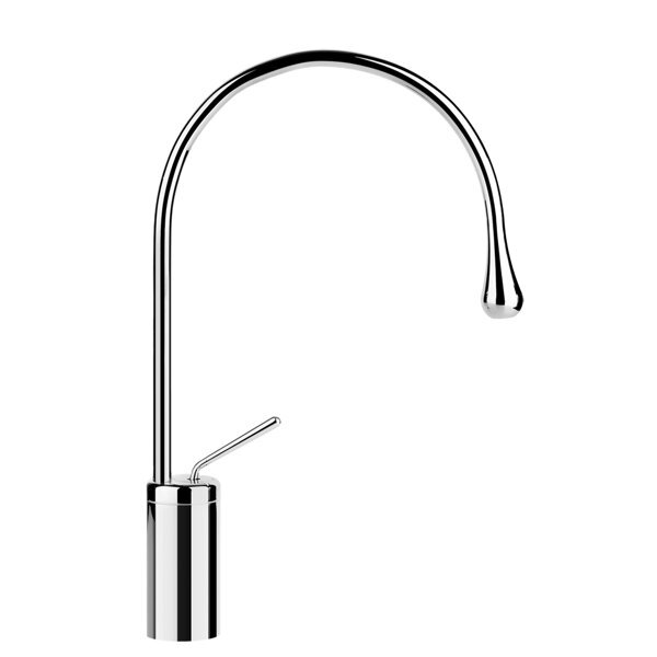 Bild von Gessi Goccia Waschtisch Einhebelmischer hohe Version, mit Auslauf Radius 125 mm, ohne Ablaufgarnitur, Ausladung 244 mm, Auslauf um 360 schwenkbar, 33605, Farbe: Weiß CN