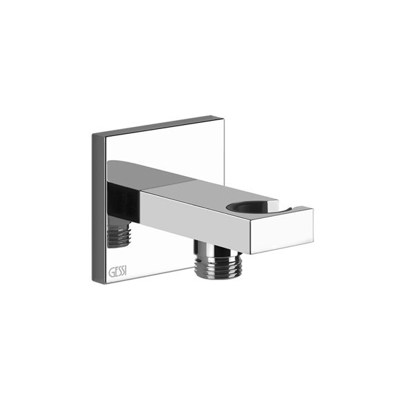 Bild von Gessi Rettangolo Wandanschlussbogen 1/2 und Halterung für die Handbrause, Eigensicher, 20161, Farbe: Weiß CN