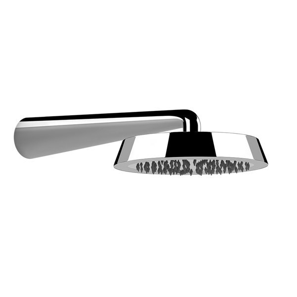 Bild von Gessi Cono Antikalk-Kopfbrause D240 mm, mit Gelenk und Wandarm, 1/2 Anschluss, 45151, Farbe: Finox Optik
