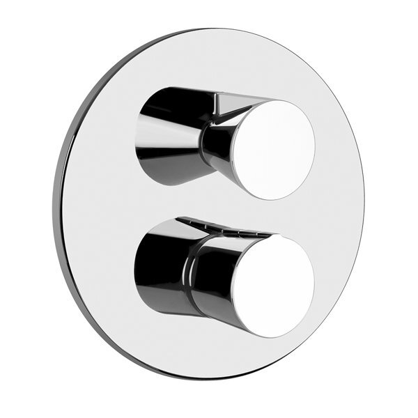 Bild von Gessi Cono Fertigmontageset für Unterputz-Thermostat mit Absperrventil, 1 Ausgang, 45132, Farbe: Schwarz XL