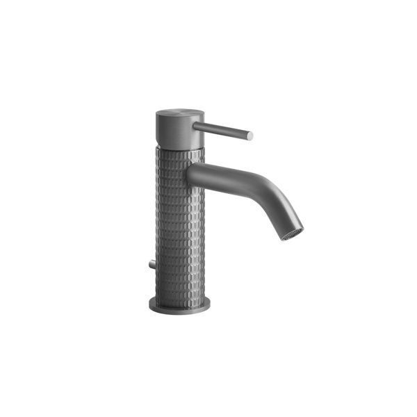 Bild von Gessi 316 Meccanica Waschtisch-Einhebelmischer, mit Ablaufgarnitur 1 1/4, Ausladung 122 mm, 54201, Farbe: Metall Schwarz gebürstet PVD