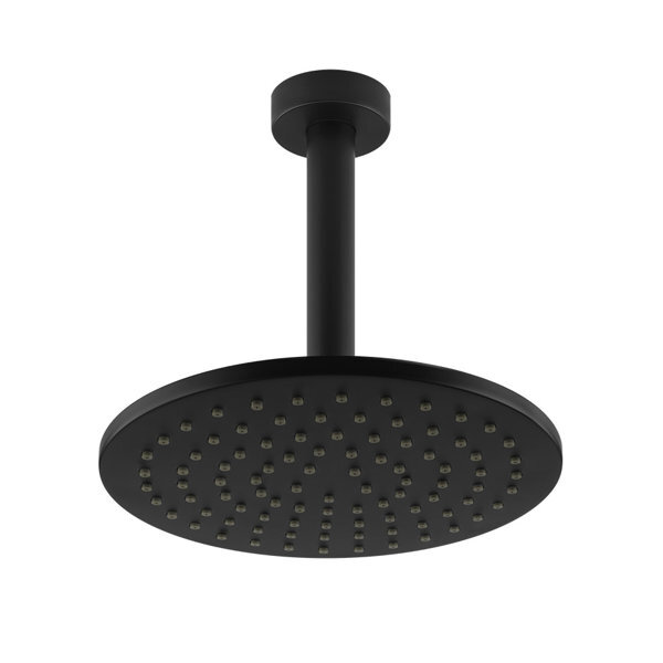 Bild von Gessi Emporio Antikalk-Kopfbrause rund mit Gelenk und Deckenarm, 1/2 Anschluss Bei 3 bar Druck ca 15 l/min, 47288, Farbe: Schwarz XL