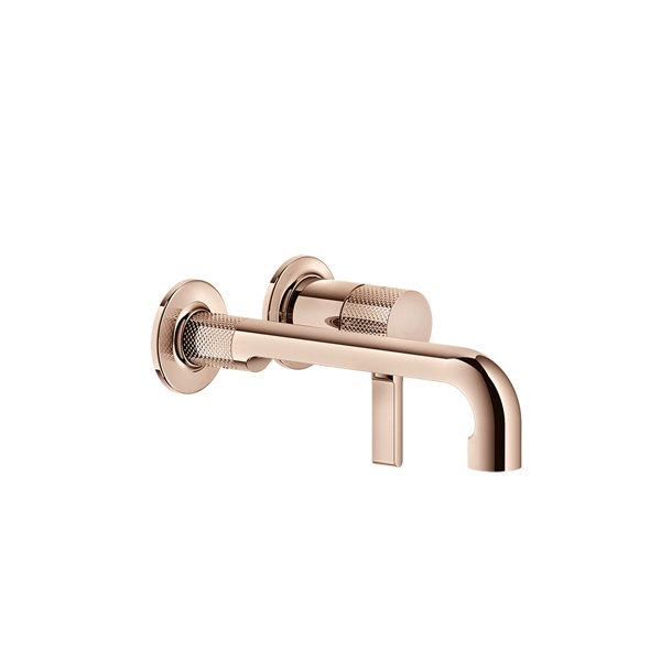 Bild von Gessi Inciso- Fertigmontageset für Unterputz-Einhebelmischer, Waschtisch mit einzelnen Rosetten D65 mm, Auslauf 219-189 mm, ohne Ablaufgarnitur, 58088, Farbe: Kupfer PVD