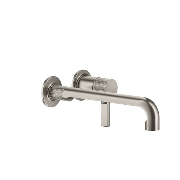 Bild von Gessi Inciso- Fertigmontageset für Unterputz-Einhebelmischer, Waschtisch mit einzelnen Rosetten D65 mm, Auslauf 264-234 mm, ohne Ablaufgarnitur, 58089, Farbe: Finox Optik
