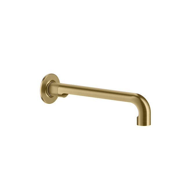 Bild von Gessi Inciso- Waschtisch-Wandauslauf mit einem 1/2-Anschlussstück, für separaten Einhebelmischer/Sensor, Ausladung 255 mm, 58101, Farbe: Messing gebürstet PVD