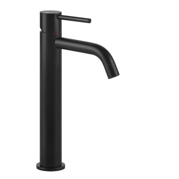 Bild von Gessi Emporio Via Tortona Waschtisch Einhebelmischer höhere Version, ohne Ablaufgarnitur, Ausladung 127 mm, 18604031, Farbe: Schwarz XL