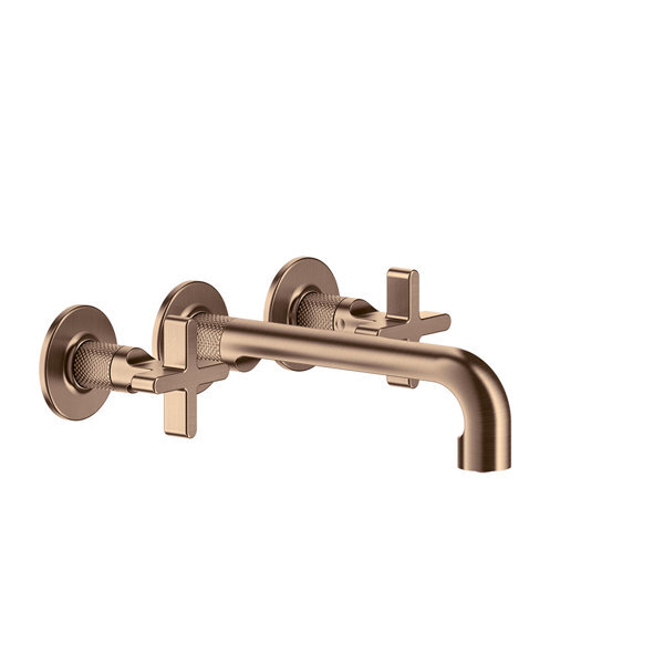 Bild von Gessi Inciso+ Farbset für 2-Griff-Waschtisch-Armatur, mit Auslauf 190-210 mm, ohne Ablaufgarnitur, 58190, Farbe: Kupfer gebürstet PVD