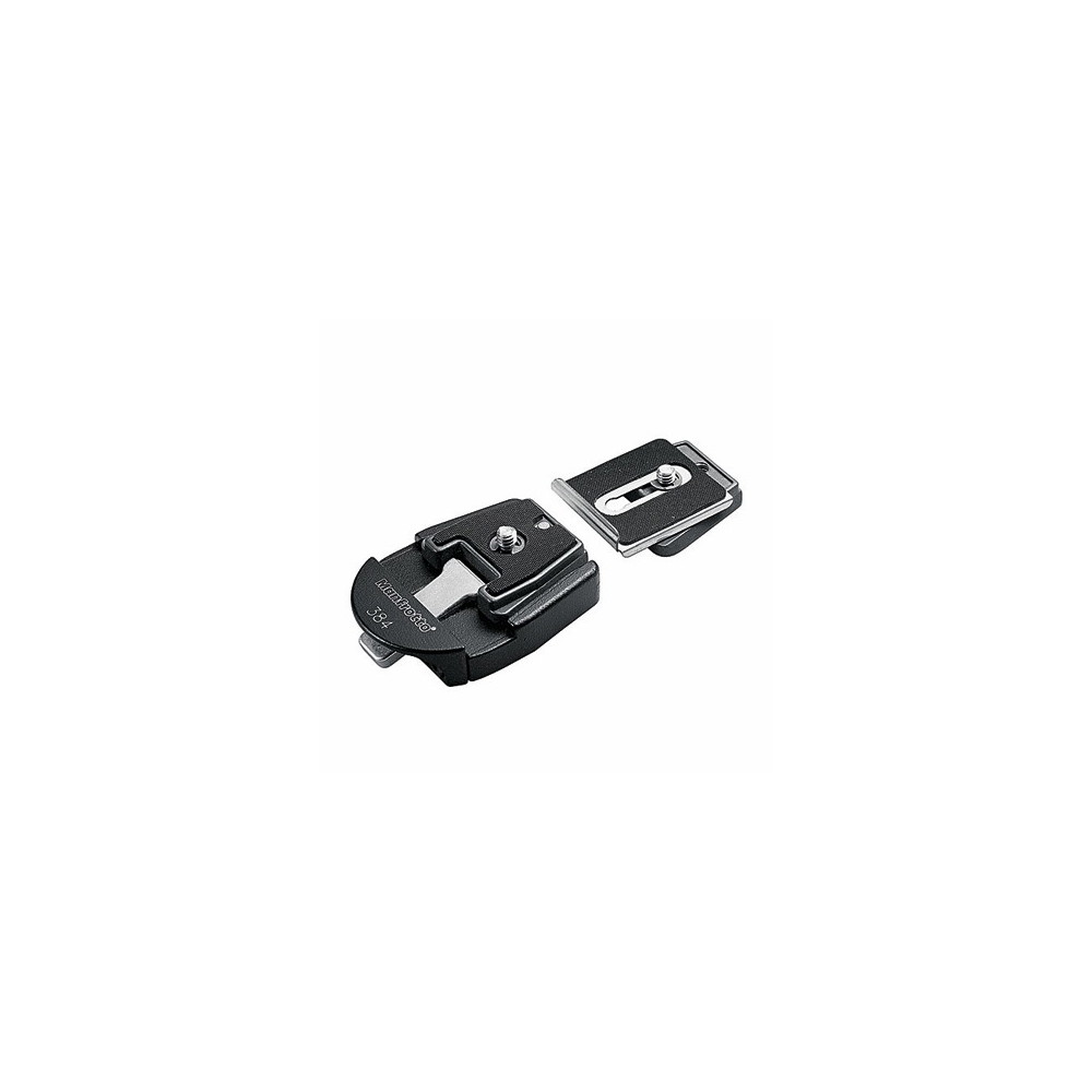 Bild von Manfrotto 384, Schnellwechseleinrichtung (Stativ Schnellwechselplatte), Stativ Zubehör, Schwarz