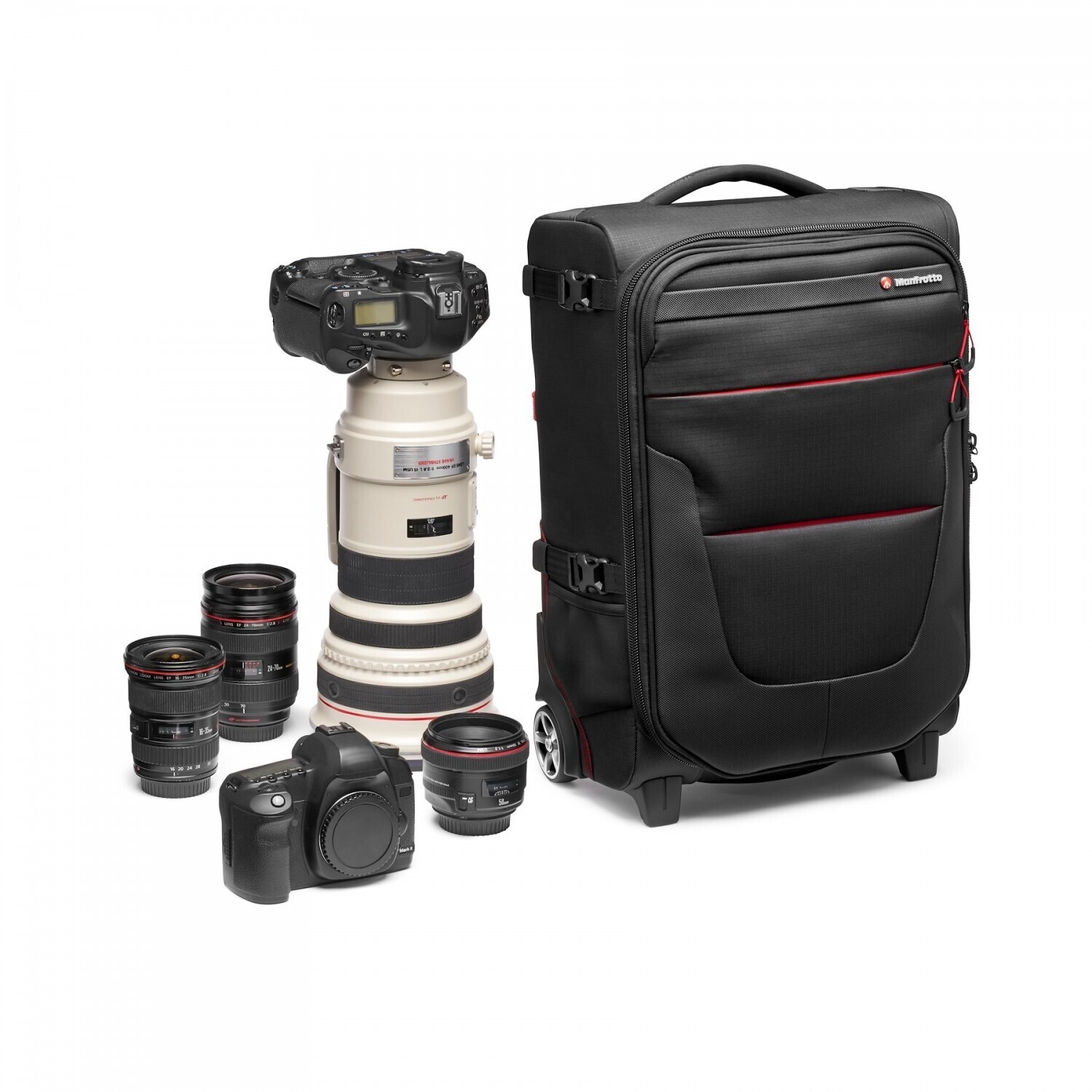 Bild von Manfrotto Pro Light Air 55 (Fototrolley), Kameratasche, Schwarz, Rot