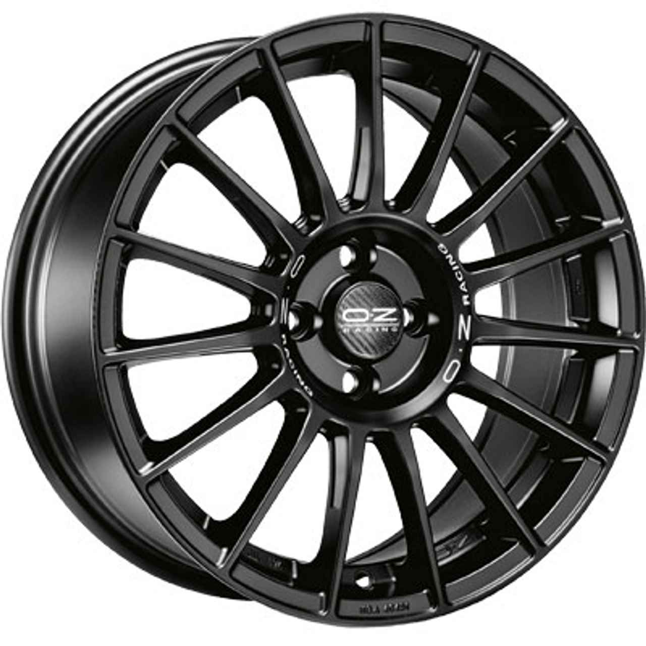 Bild von OZ SUPERTURISMO LM matt black + silver lettering 7.5Jx17 4x100 ET35