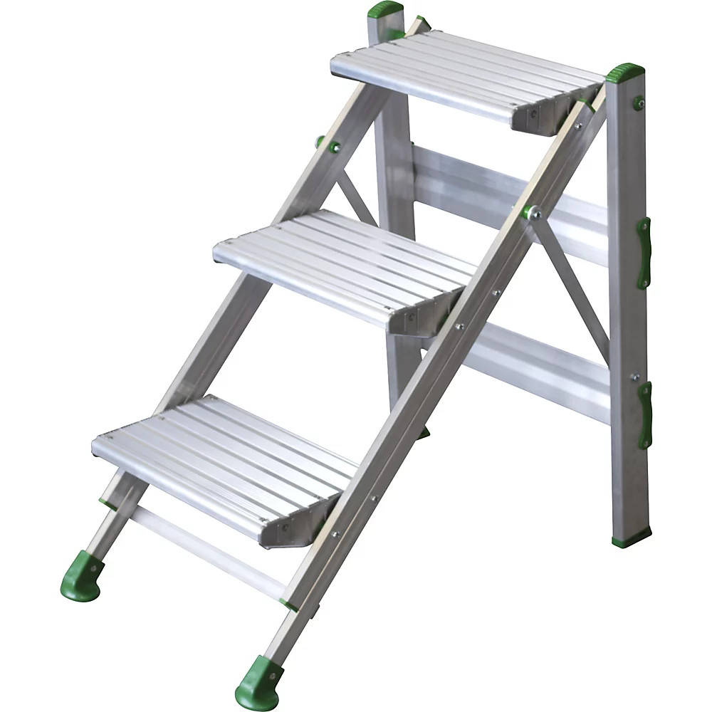 Bild von Klapptreppe aus Leichtmetall, ohne Sicherheitsbügel, 3 Stufen kaiserkraft