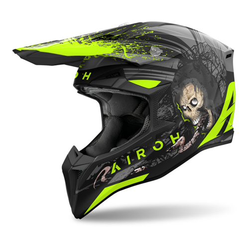 Bild von Airoh Wraaap Darkness Motocross Helm – Schwarz-Gelb, Größe XS