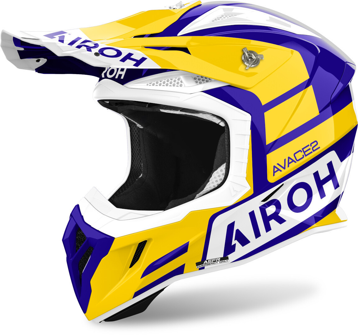 Bild von Airoh Aviator Ace 2 Sake Motocross Helm, weiss-blau-gelb, Größe XS für Männer