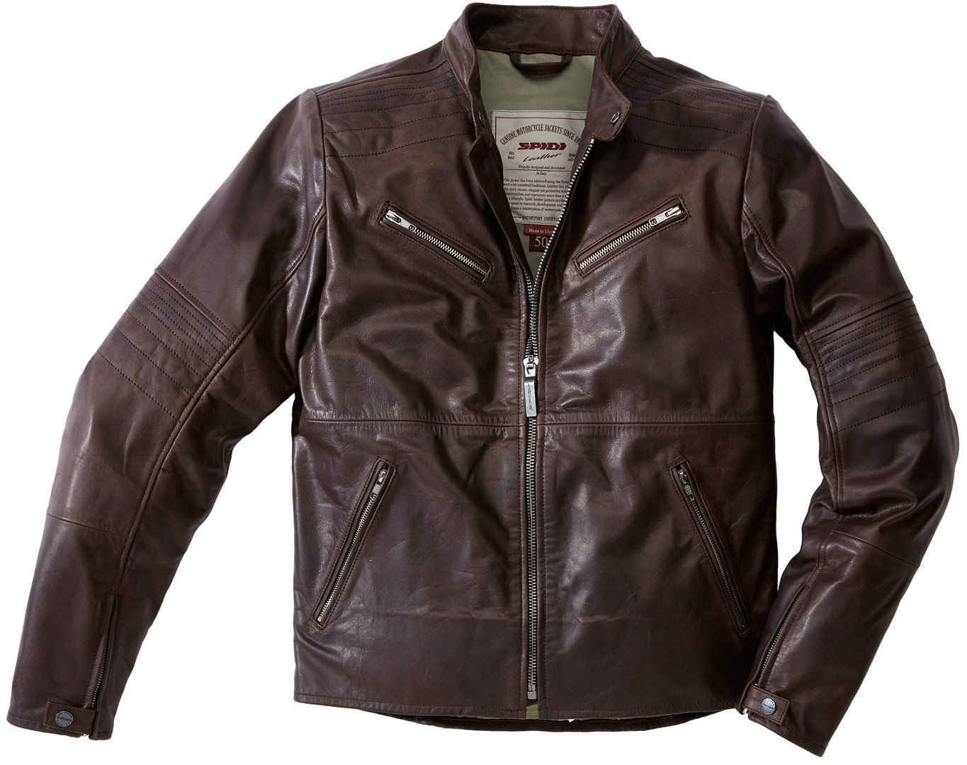 Bild von Spidi Garage Motorrad Lederjacke, braun, Größe 52 für Männer