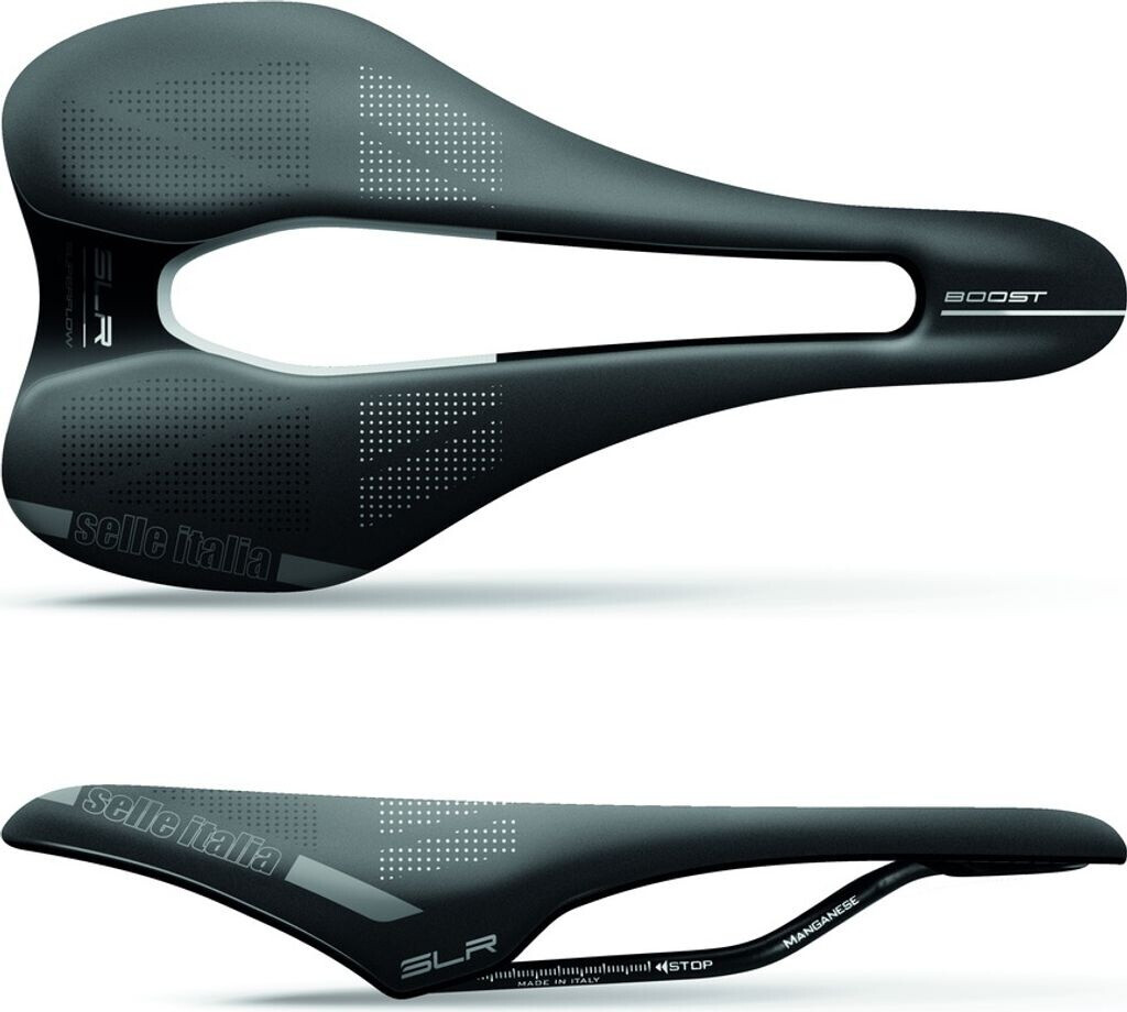 Bild von Selle Italia SLR Boost TM Superflow - Fahrradsattel mit klassischem SLR-Design, komfortablem Gel-Rennradsattel und Superflow-Lochung, Schale aus Carbonfaser - Größe L3, Schwarz