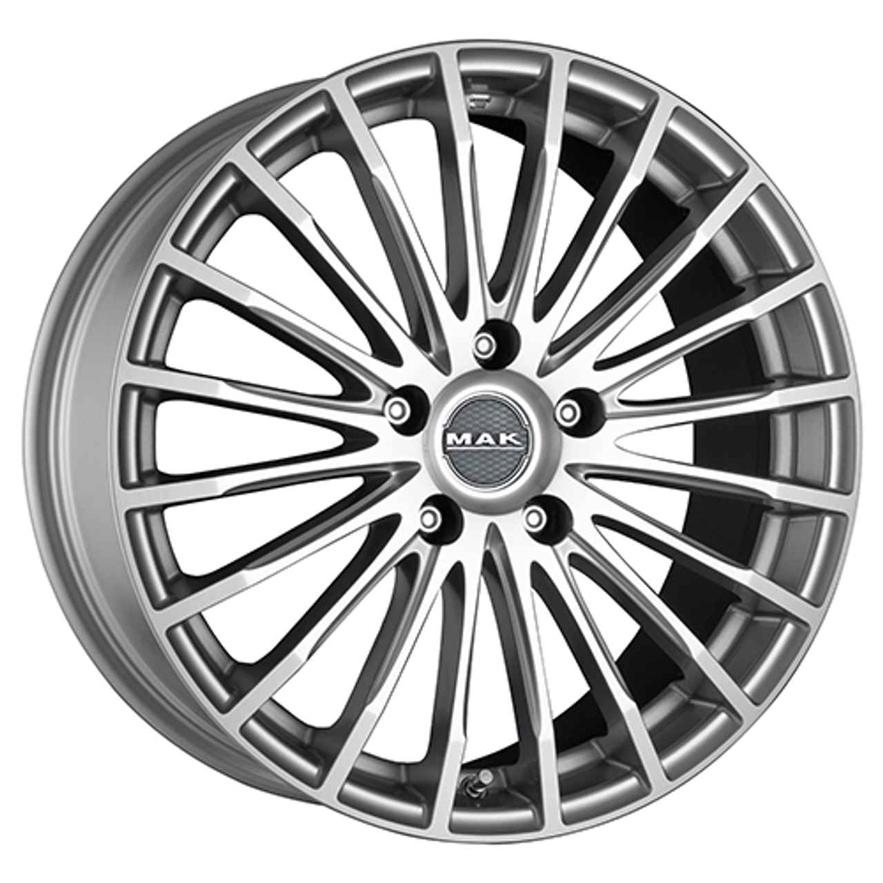 Bild von MAK Fatale Silber, bearbeitet Face 8.5 x 19 ET35 5 x 114.3 Hub Bohrung 76 Legierung Felgen
