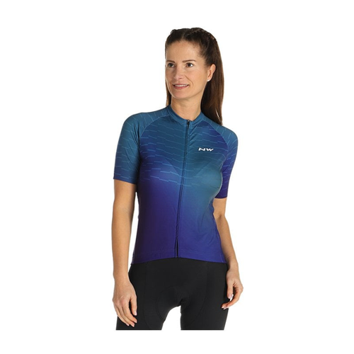 Bild von Northwave Blade Damen Fahrrad Trikot kurz blau/lila 2021 L (40)