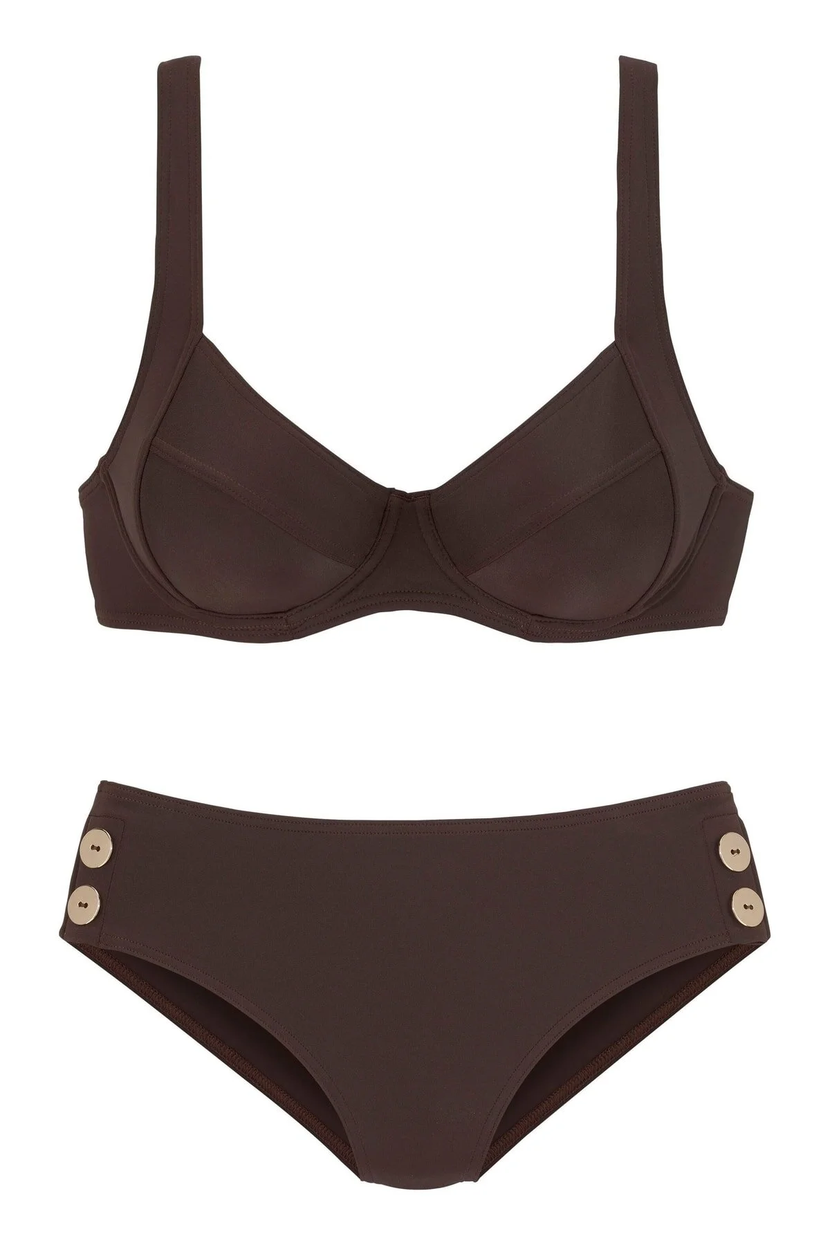 Bild von Vivance Bikini-set Braun Unifarben für Damen - 42C