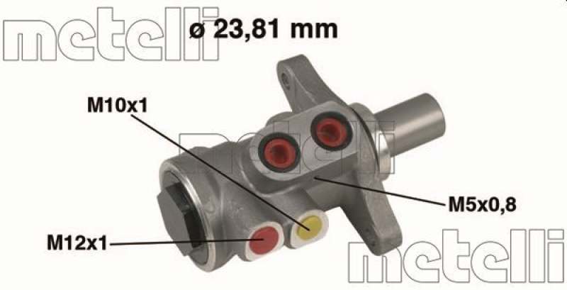 Bild von METELLI 05-0448 Hauptbremszylinder 23,81 Aluminium