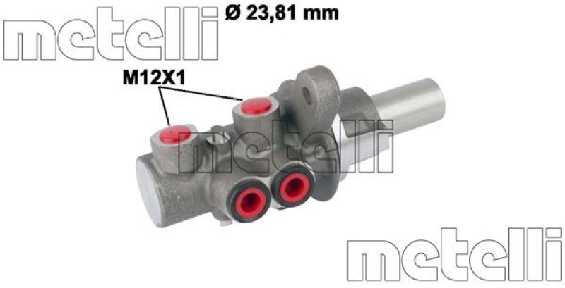 Bild von METELLI 05-0779 Hauptbremszylinder 23,81 Aluminium