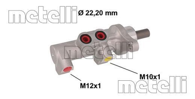 Bild von METELLI 05-0847 Hauptbremszylinder 22,20 Aluminium