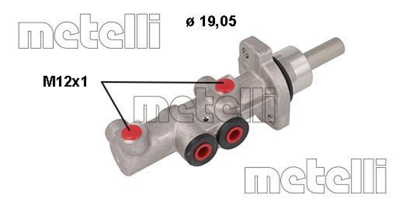 Bild von METELLI 05-1117 Hauptbremszylinder 19,05 Aluminium