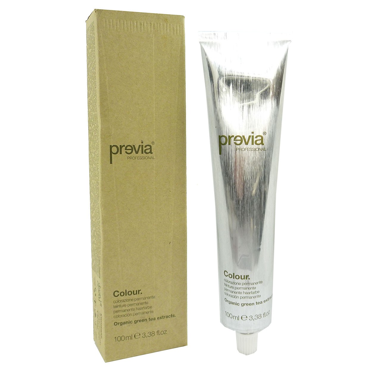 Bild von Previa Professional Colour Organic Green Tea Extracts permanent Haar Farbe 100ml - 08,43 Copper Golden Light Blonde / Kupfergold Hellblond