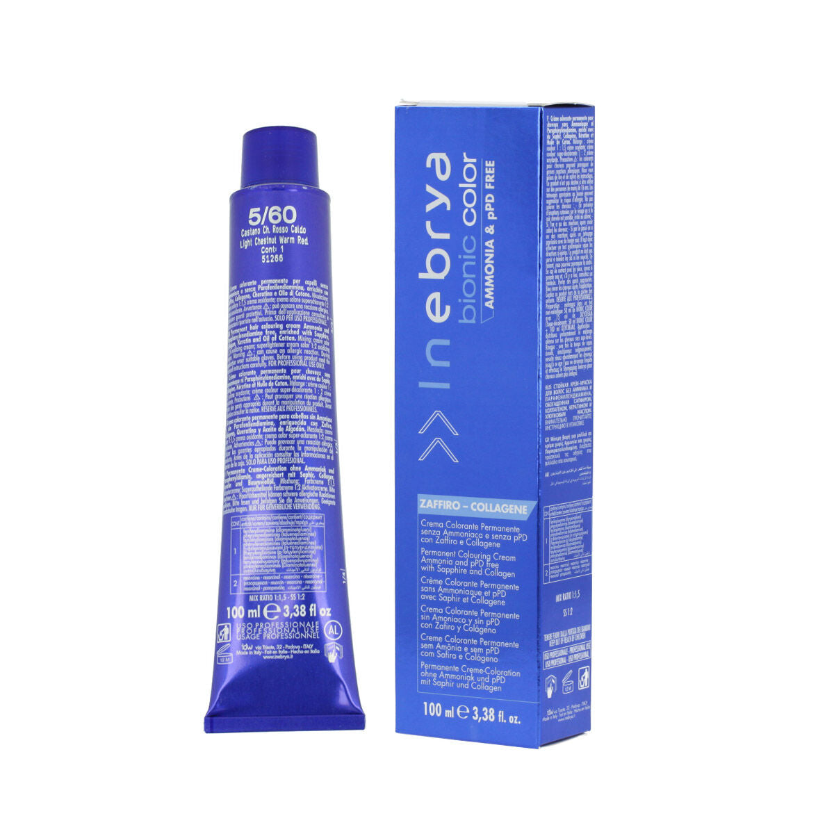 Bild von Inebrya, Haarfarbe, Bionic Color 5/60 Light Chestnut Red100ml (5, 60 Light Chestnut Warm Red)