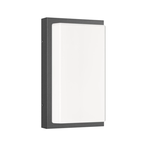 Bild von LED Wandleuchte A-310571, Graphit, 13W, 910lm, 3000K, Aluguss, Opalglas, IP44, 290x170x90mm