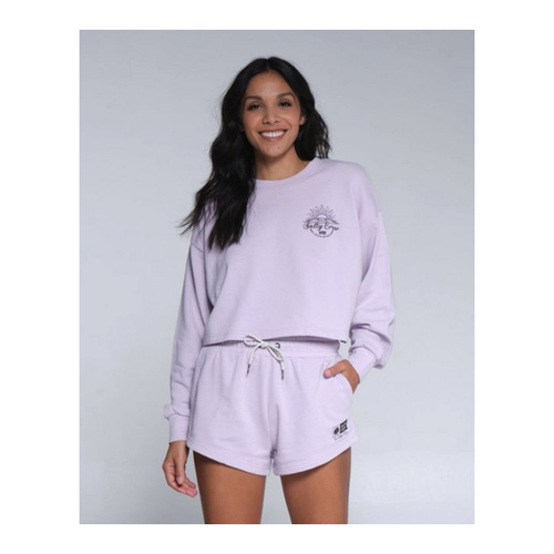 Bild von Salty Crew Cropped Sweatshirt in Sand Set Crew Lavendel