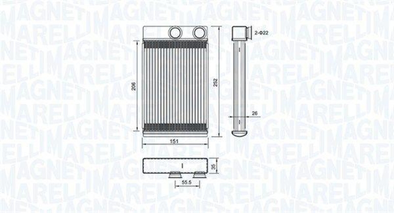 Bild von MAGNETI MARELLI 350218478000 Wärmetauscher Plattenwärmetauscher, Heizungskühler, Wärmetauscher, Innenraumheizung CHEVROLET: Cruze Saloon