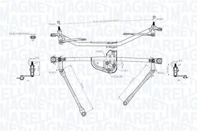 Bild von MAGNETI MARELLI Wischergestänge vorne 12V für VW VAG 4B1955603 4B1955603A 085570742010