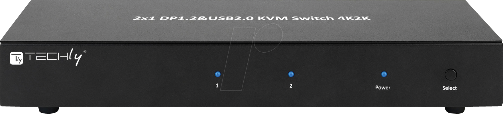 Bild von Techly 101928 KVM Switch 2 Ports DisplayPort 1.2 für Dual Monitor schwarz