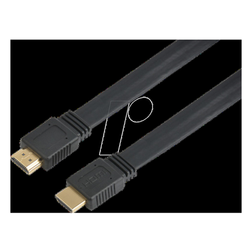 Bild von TECHLY ICOC-HDMI2FE05TY - High Speed HDMI Flachkabel mit Ethernet, 0,5 m