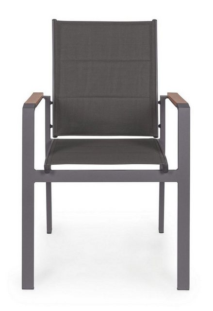 Bild von Natur24 Gartenstuhl Kubik 6er Set Stühle 56 x 62 x 88 cm Aluminium Anthrazit Natur