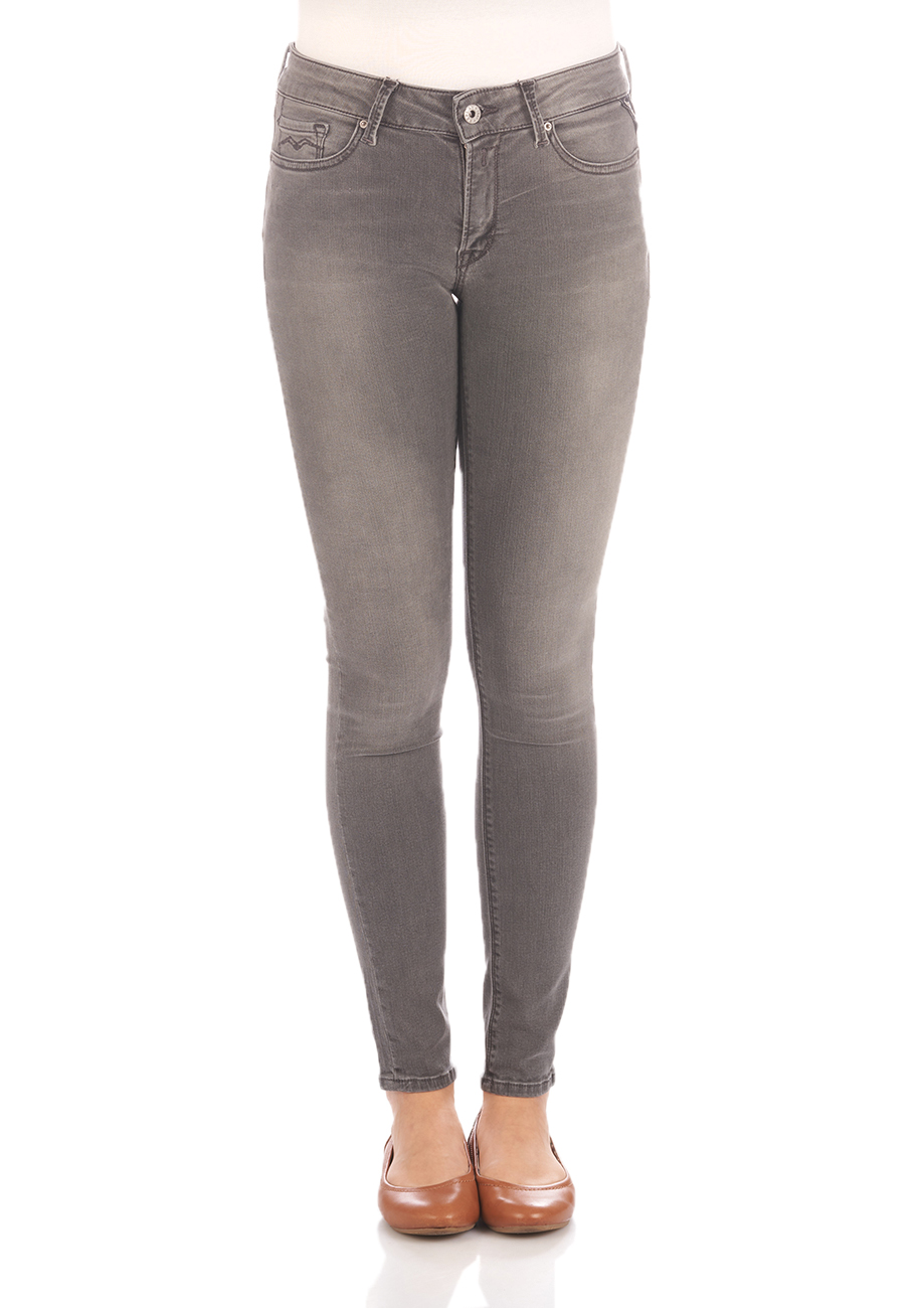 Bild von Replay Damen Jeans New Luz - Skinny Fit - Grau - Dark Grey Denim