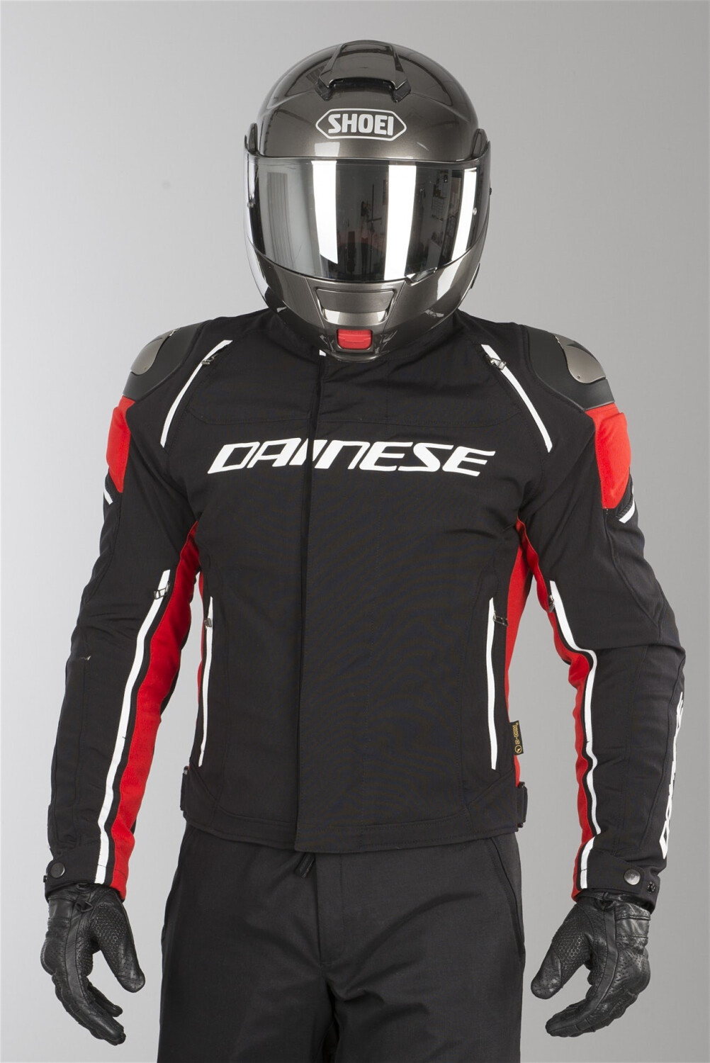 Bild von Dainese Racing 3 D-Dry Motorrad Textiljacke, schwarz-rot, Größe 48 für Männer