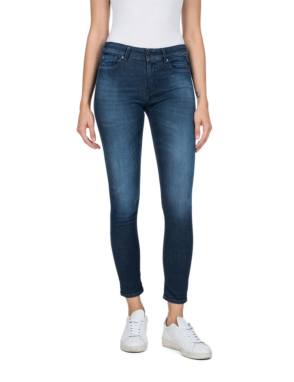 Bild von Replay Damen Jeans Luzien - Skinny Fit - Hyperflex - Blau - Dark Blue Denim