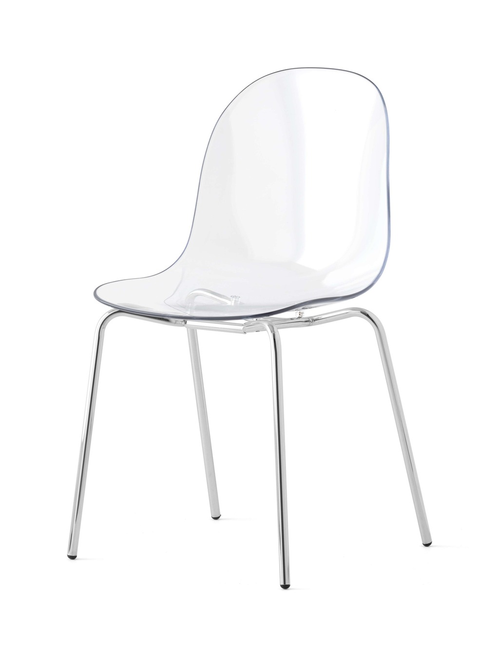 Bild von connubia 4-Fußstuhl "4-Fußstuhl, 2er-Set Stuhl, Esszimmerstuhl", (Set), 2 St., 2er-Set Designstuhl mit durchsichtiger Sitzfläche aus Polycarbonat