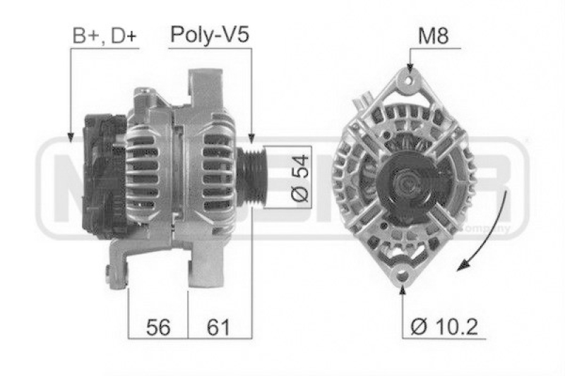 Bild von ERA 210584A Lichtmaschine 14V 120A OPEL: Astra H Caravan, Zafira B, Corsa C Hatchback